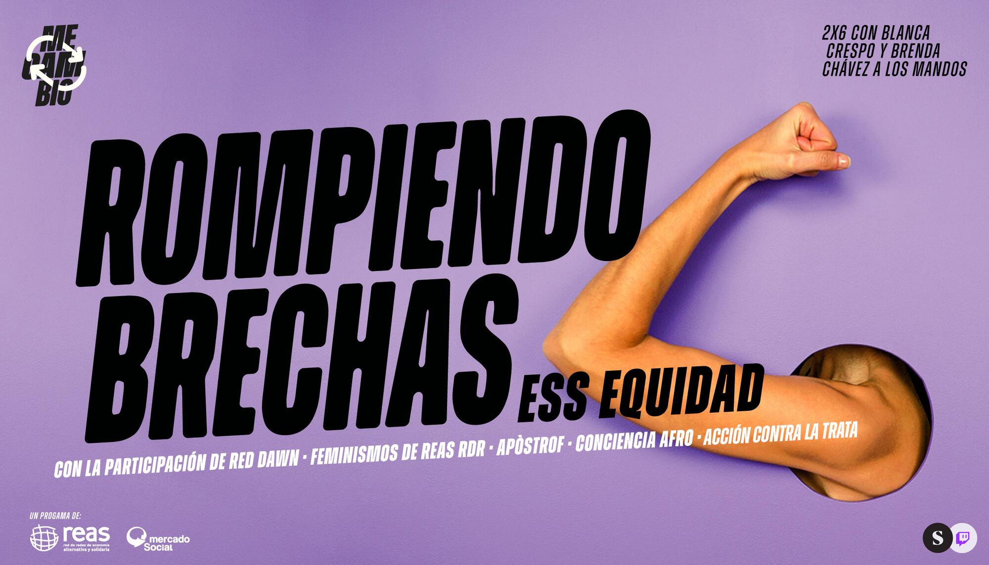 Cartela del programa de Twitch "Rompiendo brechas" (autoría: Sancho Somalo, El Salto)